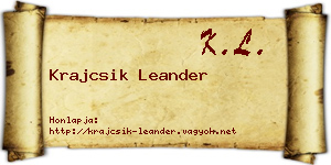Krajcsik Leander névjegykártya